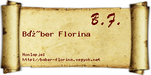 Báber Florina névjegykártya